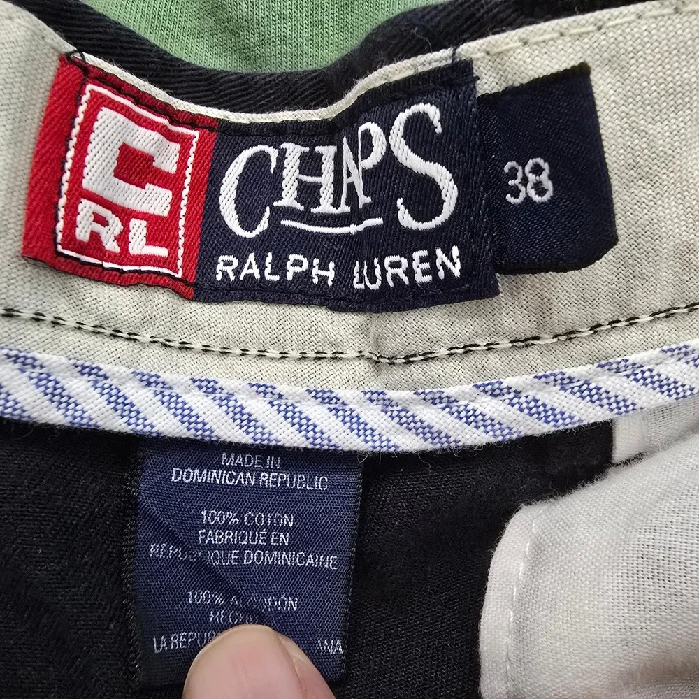 Chaps Ralph Lauren Mens Navy Blue Pleated Cotton Twill Chino Shorts Size 38 - Picture 3 of 6